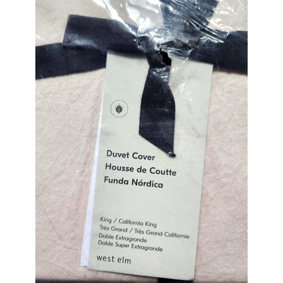 West Elm KING Duvet Cover Organic Percale Cotton Shell Pink - Picture 4 of 5